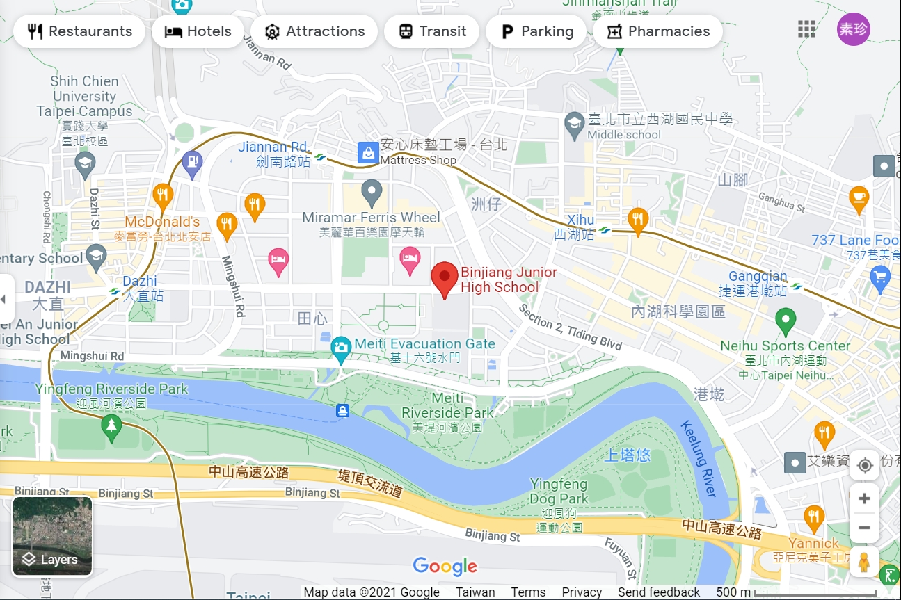 Taipei Municipal Binjiang Experimental Junior High School map