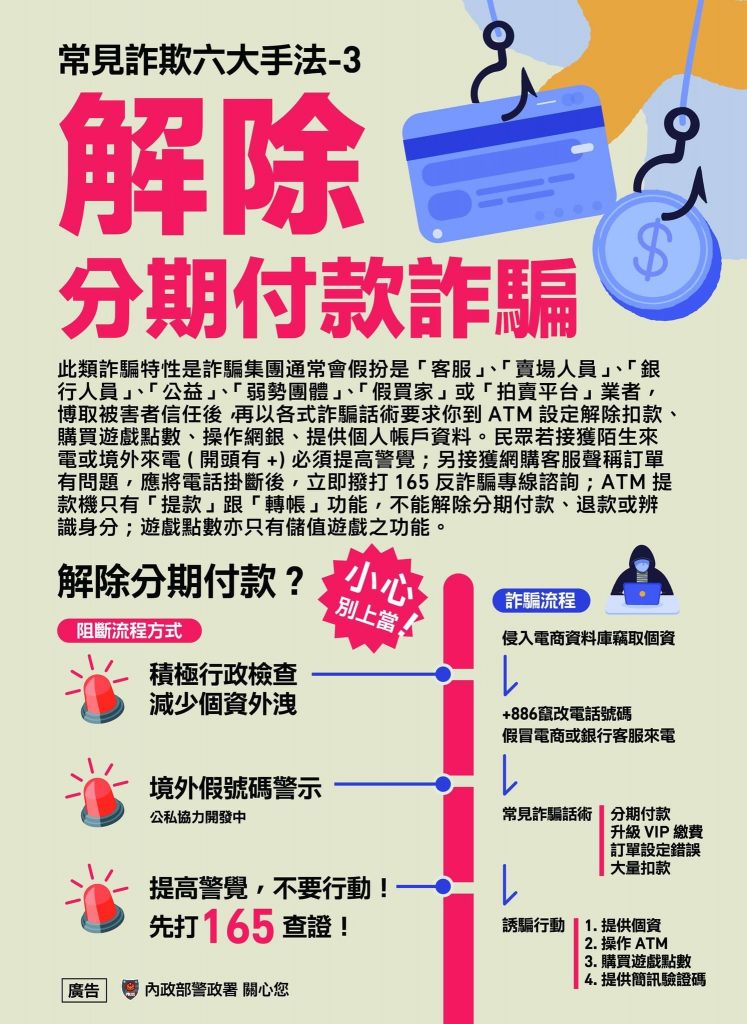 解除分期付款詐騙宣導海報